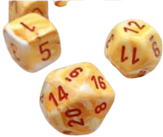 D6 Festive: Coup de soleil avec chiffres rouges (Paquet 12)