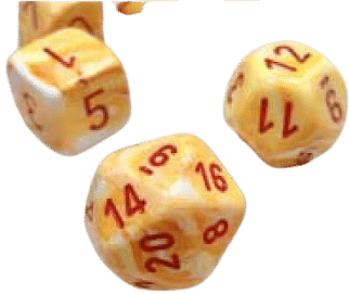 D6 Festive: Sunburn with red numbers (Pack of 12)