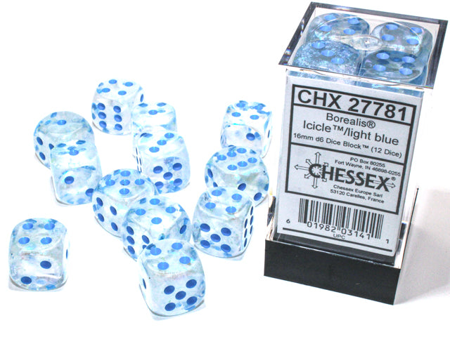 D6 Borealis: Stalactite with pale blue numbers (Pack of 12)