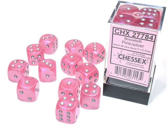D6 Borealis: Rose with silver numbers (Pack of 12)