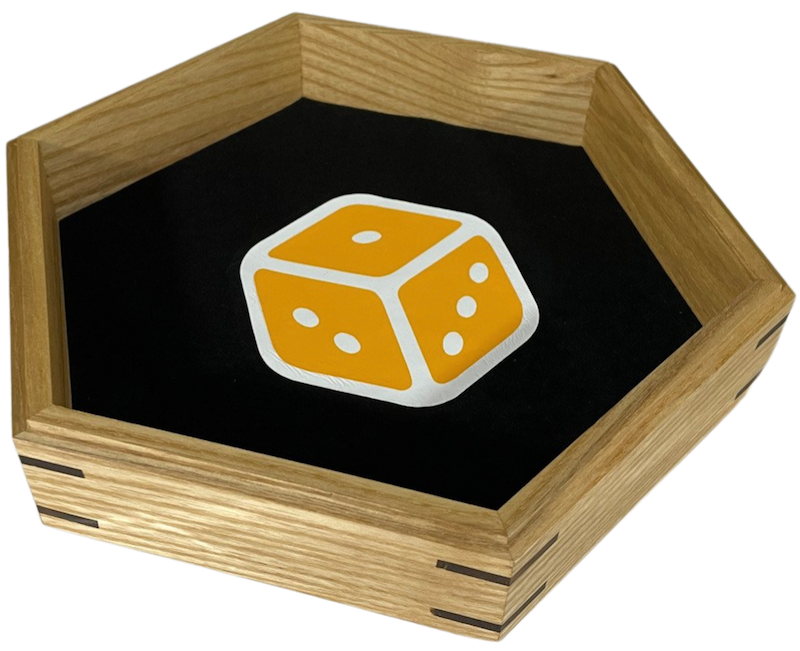 Dice Tray in Wood: La Pioche - Ash with Walnut insertions