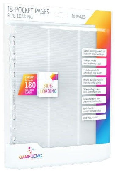 Page of 18 protective pockets: loading by the side - white (package 10)