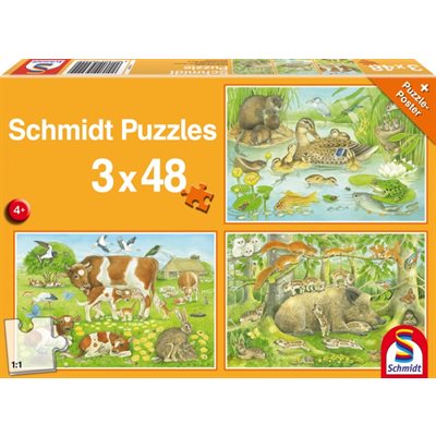 Animal Family (3 x 48 pièces)