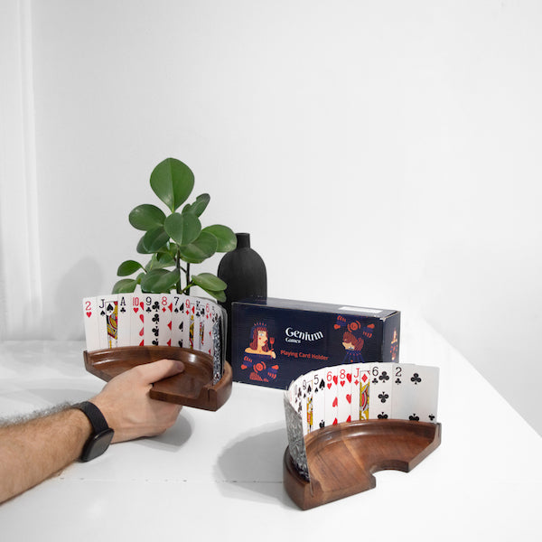 Set of 2 Wooden Playing Cards Holder