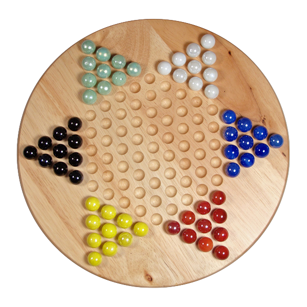 Chinese Checkers: 11.5 " - Wood and Marbles (English)