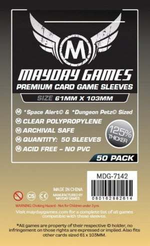 Sleeves "Space Alert" & "Dungeon Petz" 61mm x 103mm - Pack of 50