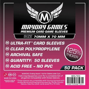 Protecteurs de cartes 70mm x 70mm Deluxe - Paquet de 50