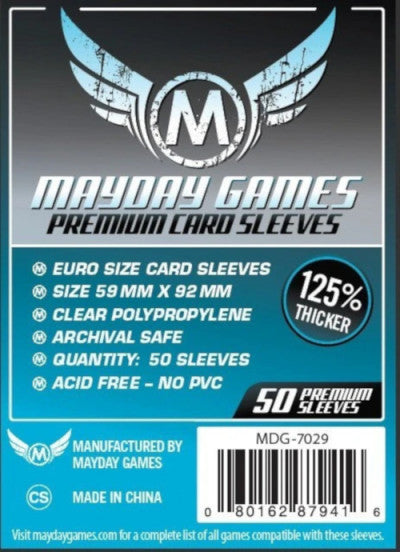 Protecteurs de cartes "euro" 59mm x 92mm Deluxe - Paquet de 50