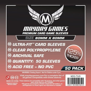 Sleeves Square 80mm x 80mm Deluxe - Pack of 50