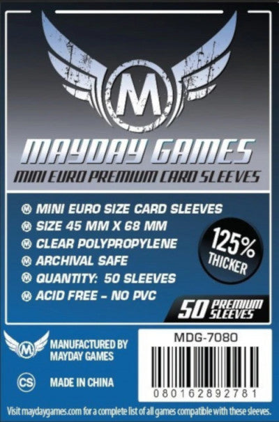 Protecteurs de cartes "mini-euro" 45mm x 68mm Deluxe - Paquet de 50