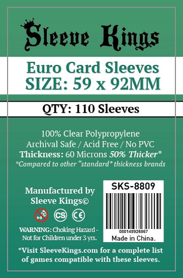 Protecteurs de cartes: Sleeve Kings 59mm x 92mm - Paquet de 110
