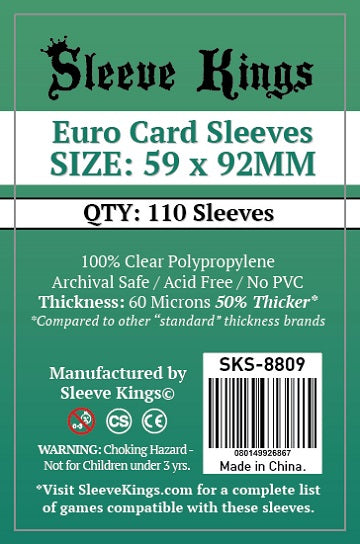 Card Sleeves: Non-Standard Sleeves - Prime Board Game Sleeves: Standard  American-Sized 59mm x 91mm (50) (Green)