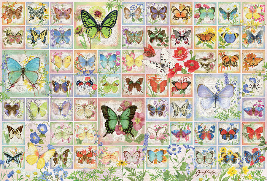 Butterflies and flowers (2000 piece)